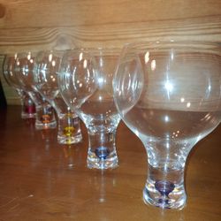 Vintage Gin Glass Set Multi-Colored Cocktail Drinkware 