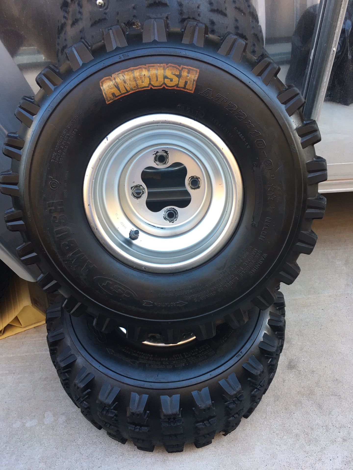Honda Trx 450r 400ex 250ex 250r rear wheels 22in tires