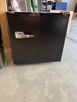 Black Mini Freezer with Chrome Handle