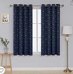 Geometric window panel curtains