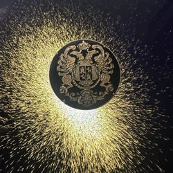 Crest Pin Black And Gold Color