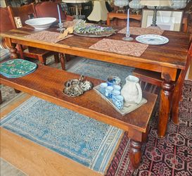 World Market Sourav Dining Table, 2 Benches and 2 Chairs