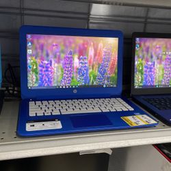 Hp Stream Blue Computer Laptop 14” With Charger Working Condition 