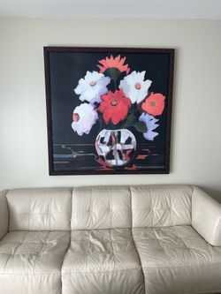 50” x 50” Contemporary Floral Wall Art