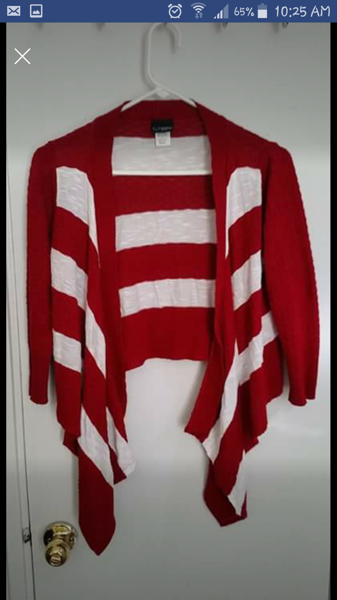 Red and White Cover Cardigan by day trip Size S