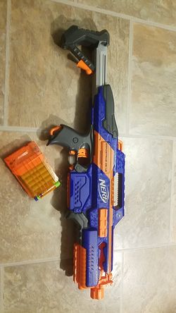 Nerf Combo- N-Strike Elite Rapidstrike CS-18 Auto Fire Blaster and Dartzone Blitzfire Blaster/ Tested & Working
