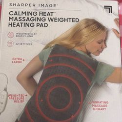 Calming Heat Massaging Vibrations Weighted Heating Pad by Sharper Image | Temperature 12" x 24", 41