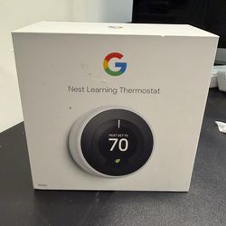 Open box-Google Nest 3rd Gen Learning Thermostat T3017US White UPC (contact info removed)03