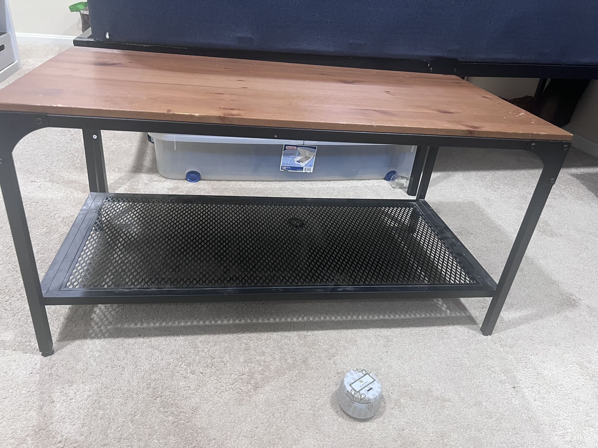 Metal And Wood T.V. Stand
