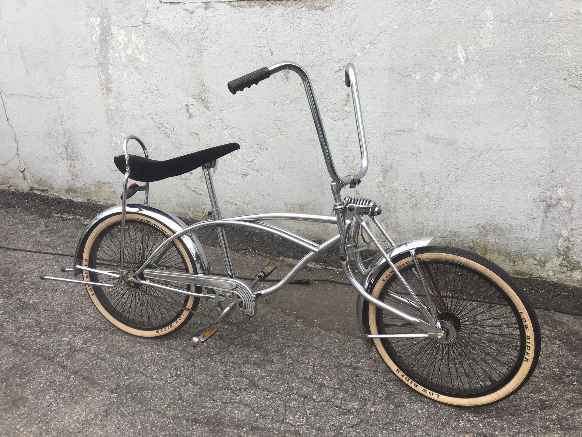 Vintage Chrome Metal Frame Lowrider Bicycle