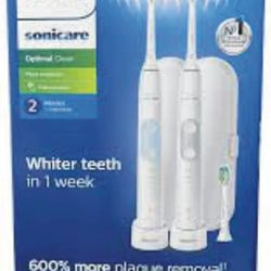 Philips Sonicare Optimal Clean Rechargeable Electric Toothbrush, 2-pack