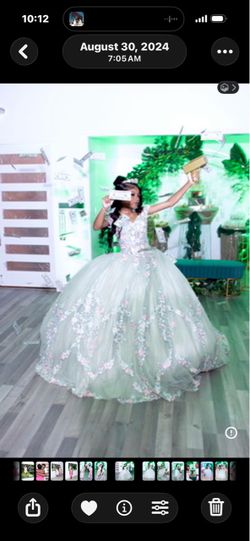 🌸 PRINCESS SAGE GREEN SWEET 16 BALLGOWN 🌸