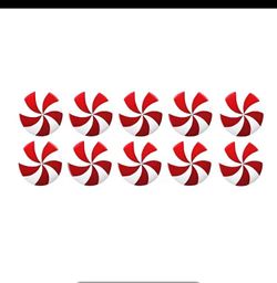 Peppermint Swirl Decorative Ornaments Set of 10