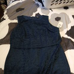 American Living Womens Mesh Popover A-Line Dress