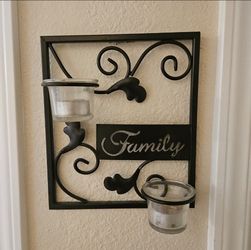 "FAMILY" wall candle holder tree