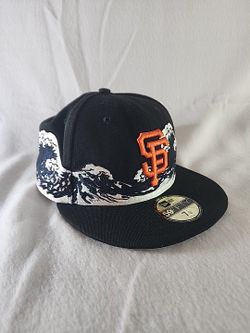 San Francisco Giants New Era 59fifty Black Fitted Hat 7 1/4 Waves Embroidery 