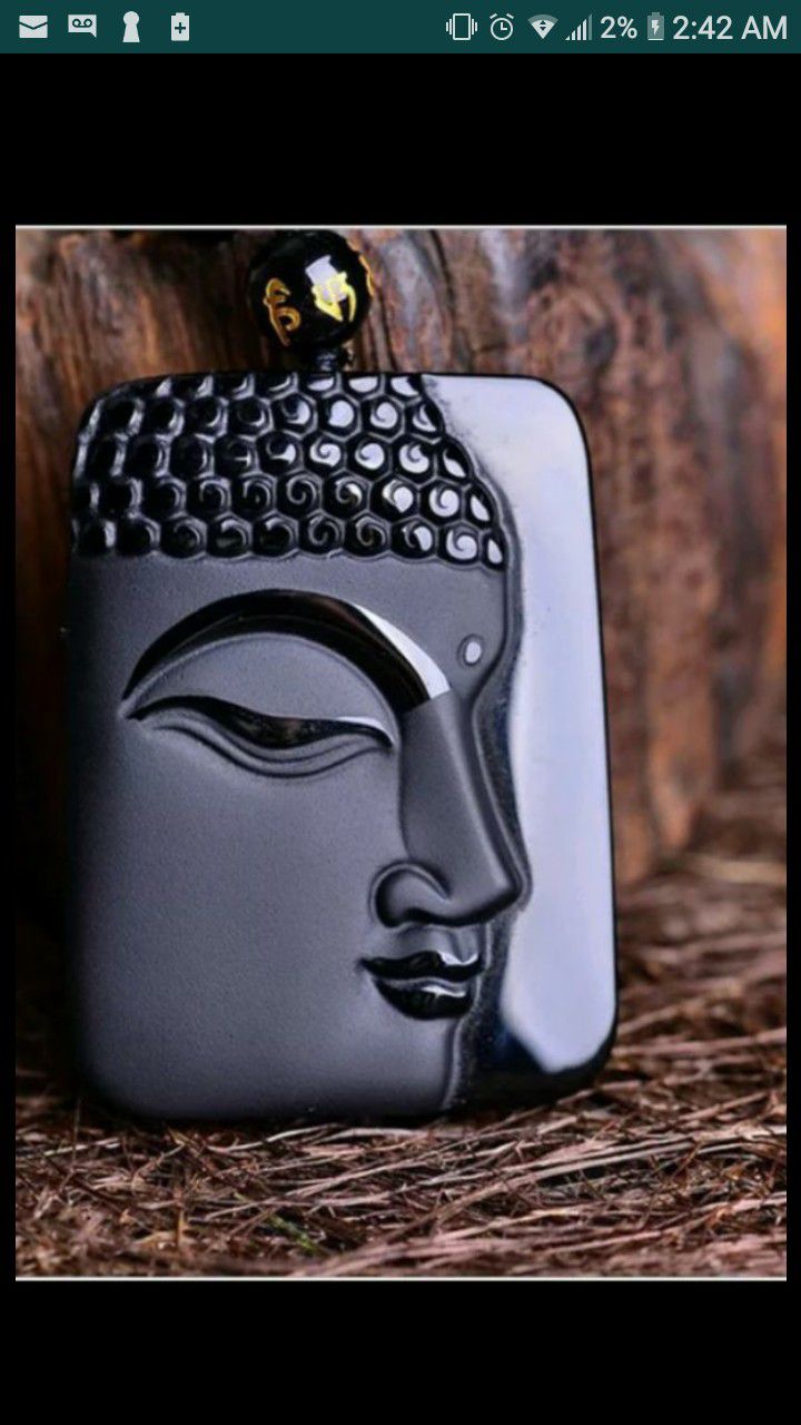 Lot 2 pcs obsidian Buddha pendant and gemstone beacelet lot