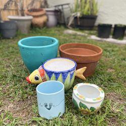 Ceramic Gardening Planter Pots (5 qty)