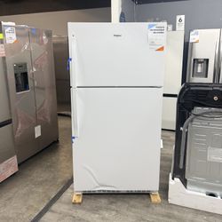 Whirlpool 33 in. 20.5 cu. ft. Wide Top Freezer Refrigerator in White with Frameless Glass Shelves