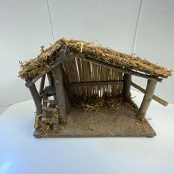 Vintage SEARS Presepio Christmas Nativity Wood Manger Crech - Made in Italy