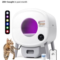 Self Cleaning Cat Litter Box: Extra Large Automatic Litter Box for Multiple Cats, Odor-Free, App-Controlled, Ambient Light Waste Disposal