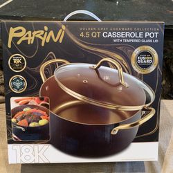 4.5 QT Casserole Pot w/Tempered Glass Lid