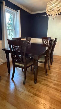 All wood dining room table