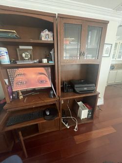 Book Shelf And Computer Desk