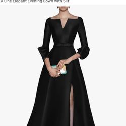 Black Women Satin V Neck