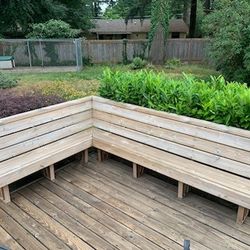 Excellent Condition Vintage Cedar Deck 2 Bench Set! Comes With All Hardware And Mounts!