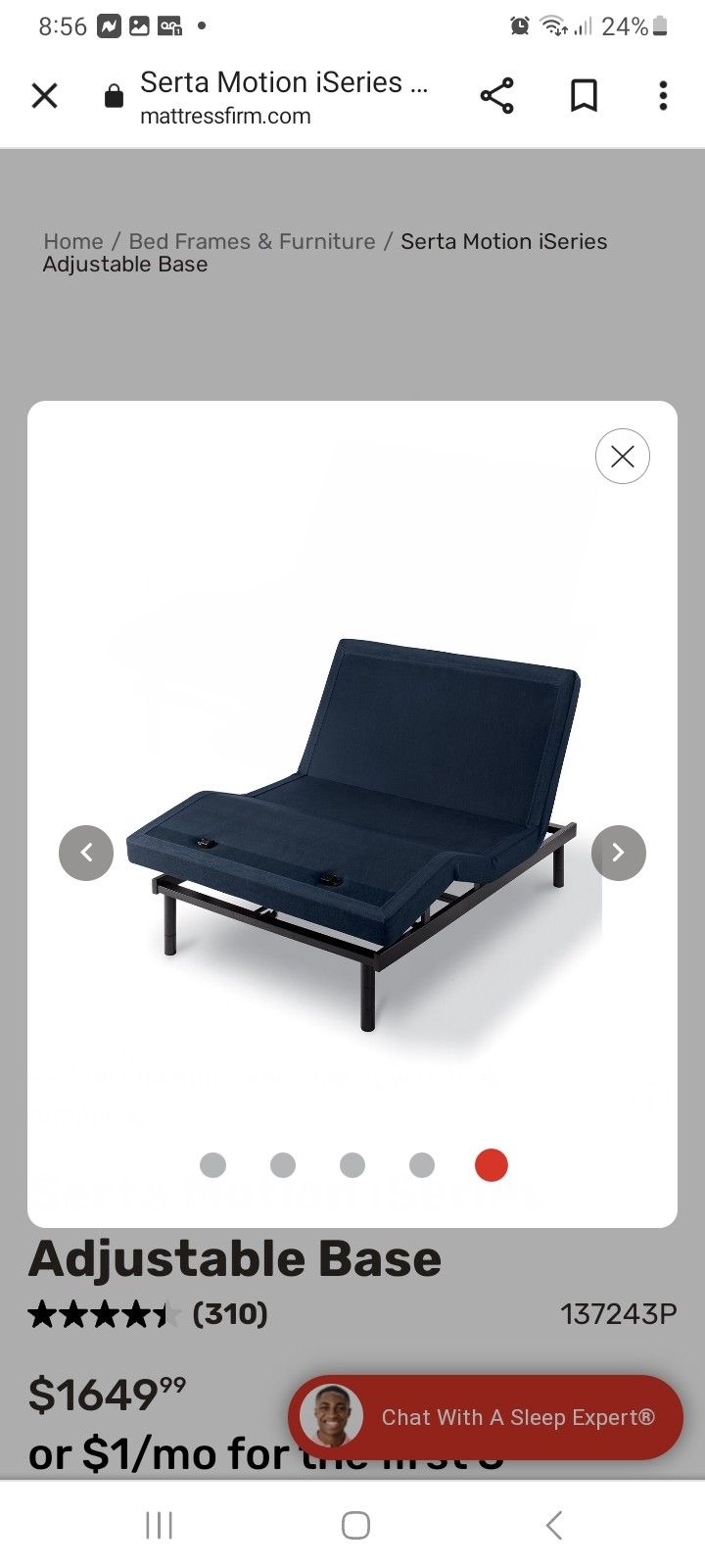 Queen size Serta Motion Iseries Adjustable Base Foundation for Sale