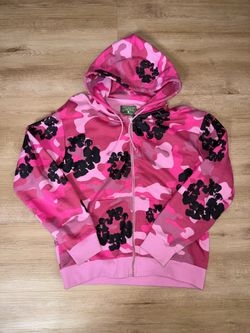 Denim Tears Camo Pink Cotton Wreath Zip Up (Size Medium)