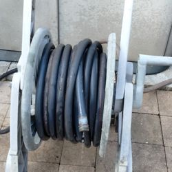 AMES Hose Reel W/ 95ft Hose Loaded Rear Dolly Wheels Yard Pool Deck Boat Car Wash Pressure Wash Irrigation Garden Yard Storage Lawn Grass 