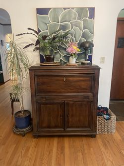 Antique Wood Bar Cabinet