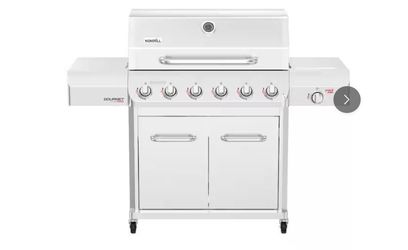 Nexgrill Gourmet Pro 6-Burner Stainless Steel Propane Gas Grill with Searing Side Burner