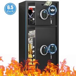 6.5 Cu ft Large Safe Box , Digital KeypadHome Safe with Deposit Slot & Dual Alarm System