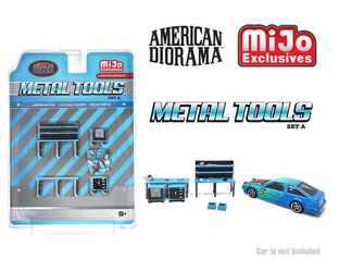 American Diorama 1:64 Metal Tools Set A Blue