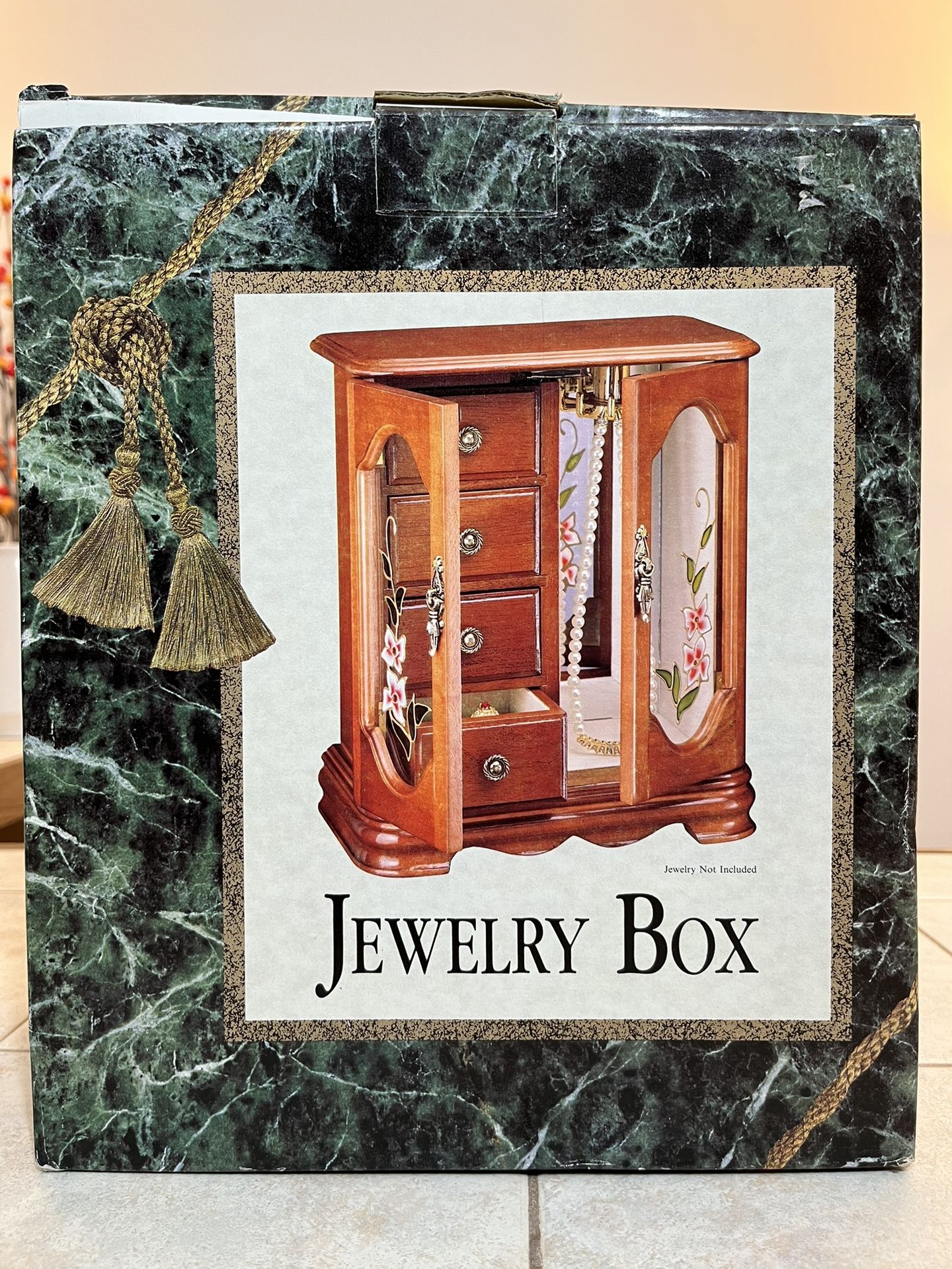 Jewelry Box Walnut Finish - New