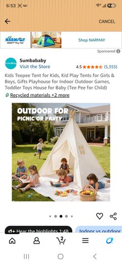 Brand New In Box Teepee Tent