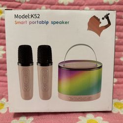 🎤 Brand New Mini Karaoke Machine for Kids – Portable Fun with 2 Wireless Mics!