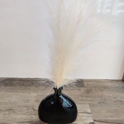 Faux Pampas Grass, Artificial Pampas Grass With Black Vase