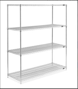 Uline Chrome Wire Shelving Unit - 60 x 24 x 72" (Brand New)
