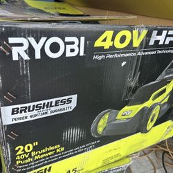 RYOBI 40V HP Brushless 20 in. Cordless Battery Walk Behind Push Lawn Mower NO BATTERY NO CHARGER 