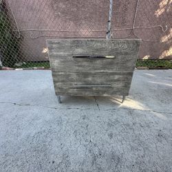 CB2 Link Acadia Wood Bedside Table End Table Nightstand Cabinet.