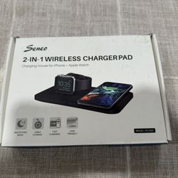 New, Seneo 2 in 1 Dual Wireless Charging Pad with iWatch Stand 7.5W Fast Charger