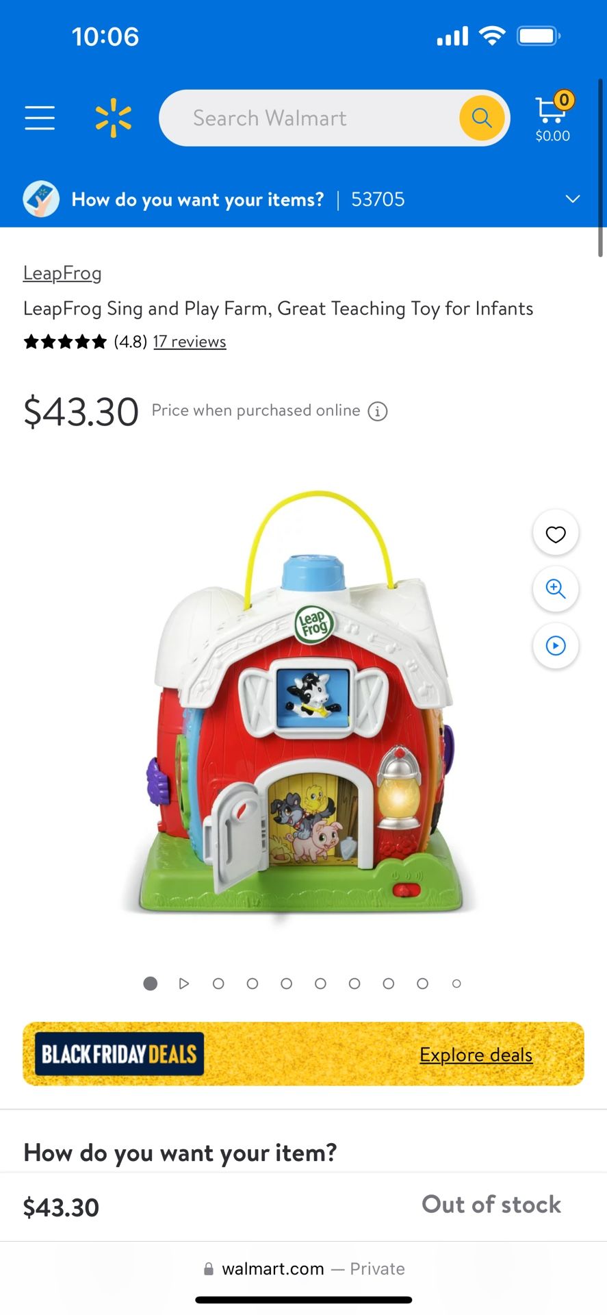 LeapFrog Sing and Play Farm, Great Teaching Toy for Infants