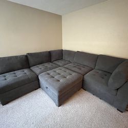 Cosco  Fabric Sectional with Ottoman 
