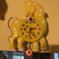 Westclox Yellow Horse Clock
