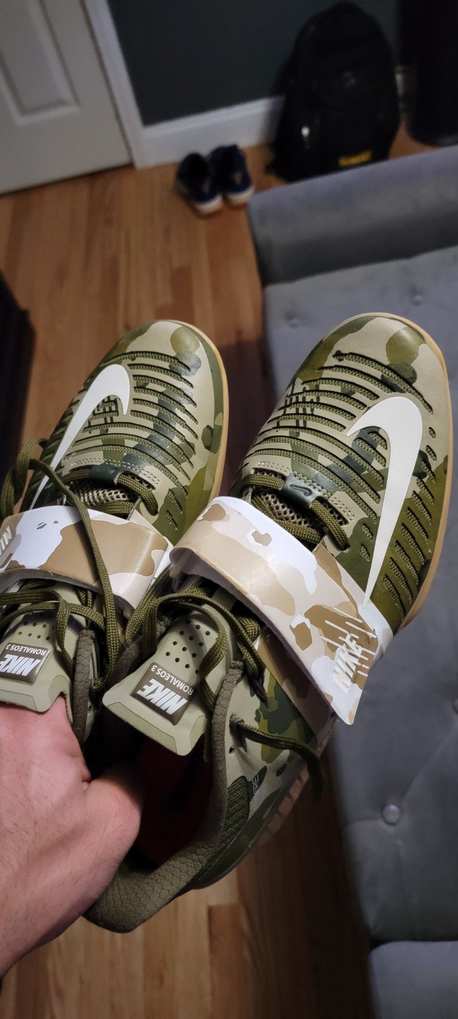 Nike Romaleos Weightlifting Shoe Green Camo Multi Size 12