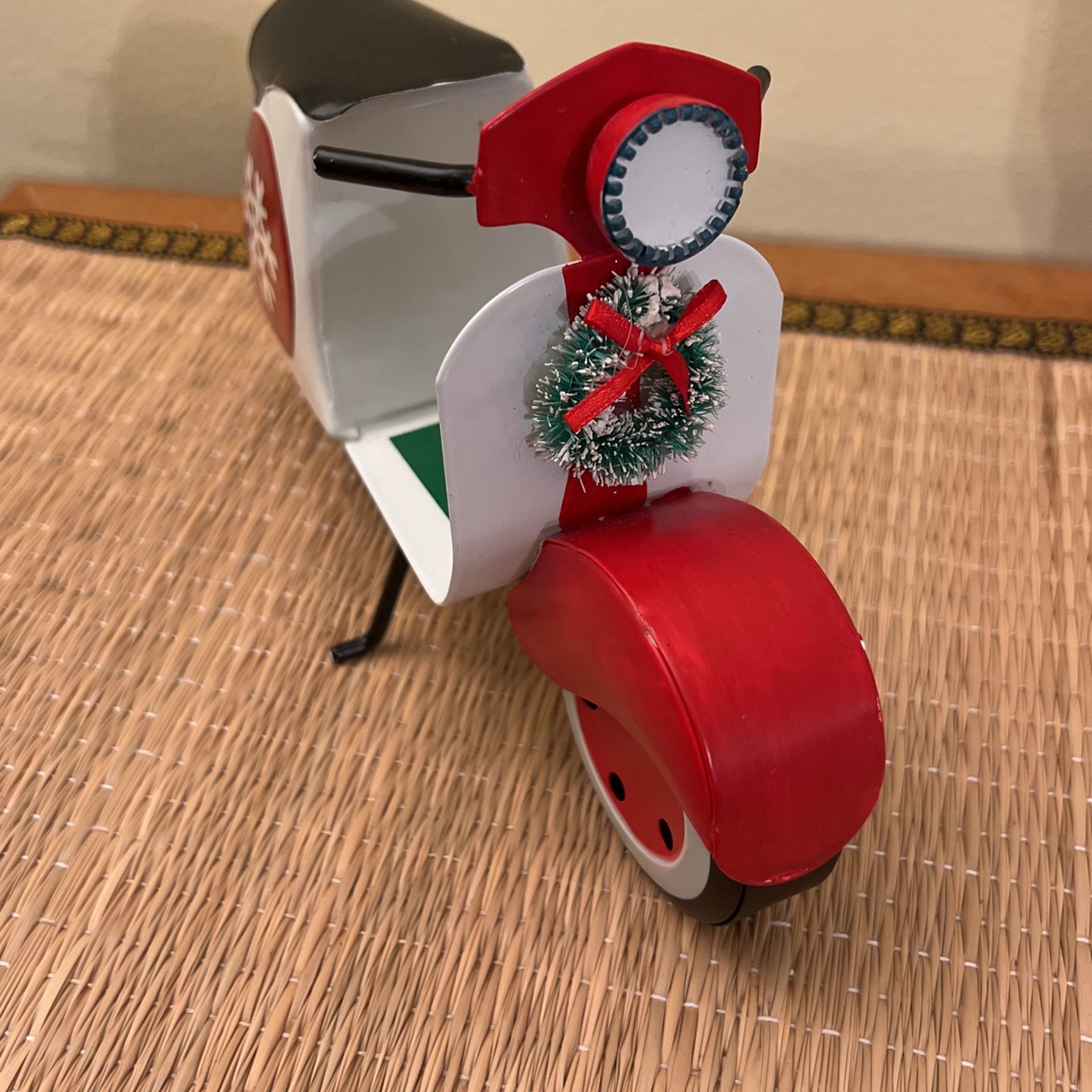 A Fun Metal Two Wheeler Christmas Themed 9x5 Inches New